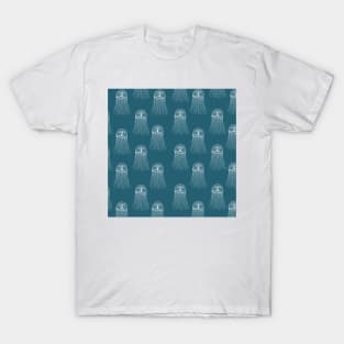 jellyfish aloha print pattern hawaii blue teal and white T-Shirt